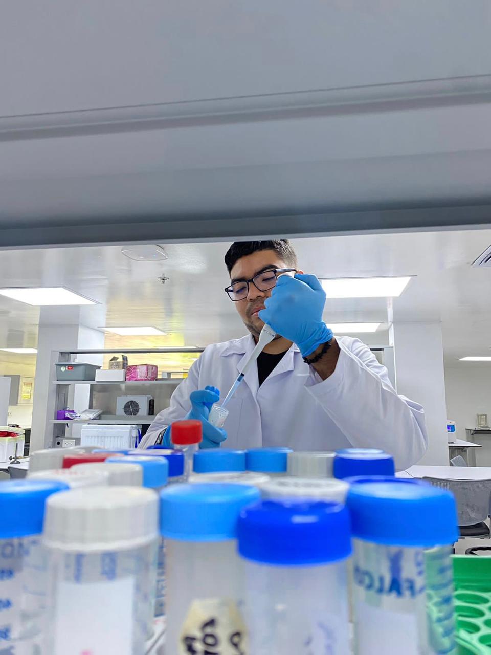Working in the molecular biology lab